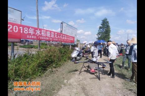 雷州市举办水稻晚造无人机直播示范现场会